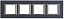 BT Axolute Черный мрамор Ардезия Рамка 2+2+2+2 мод прямоугольная (надпись горизонтально)