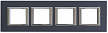 BT Axolute Черный мрамор Ардезия Рамка 2+2+2+2 мод прямоугольная (надпись горизонтально)
